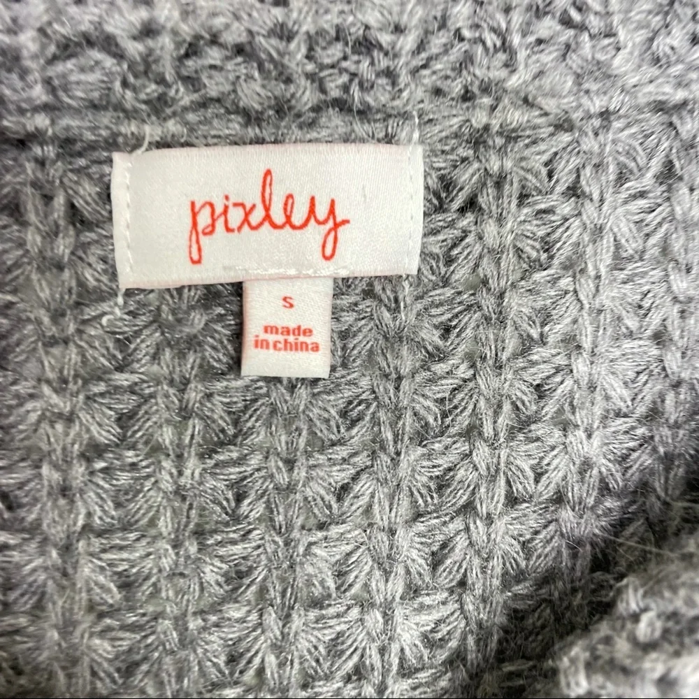 Stitch Fix l Pixley Grey Chunky Knit Zip Up Cardigan, Angora Cashmere